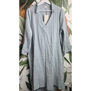 POETRY Dress Size 12 Shirtdress Slip & Textured Collared V-Neck Dress New